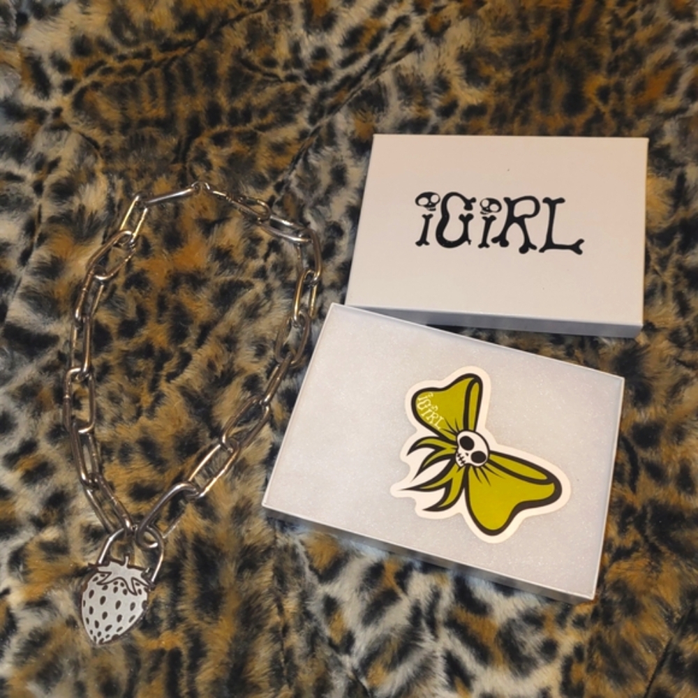 IGirl Silver Necklace with Strawberry Pendant